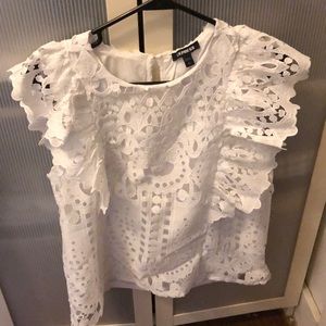 Express L white top NWT